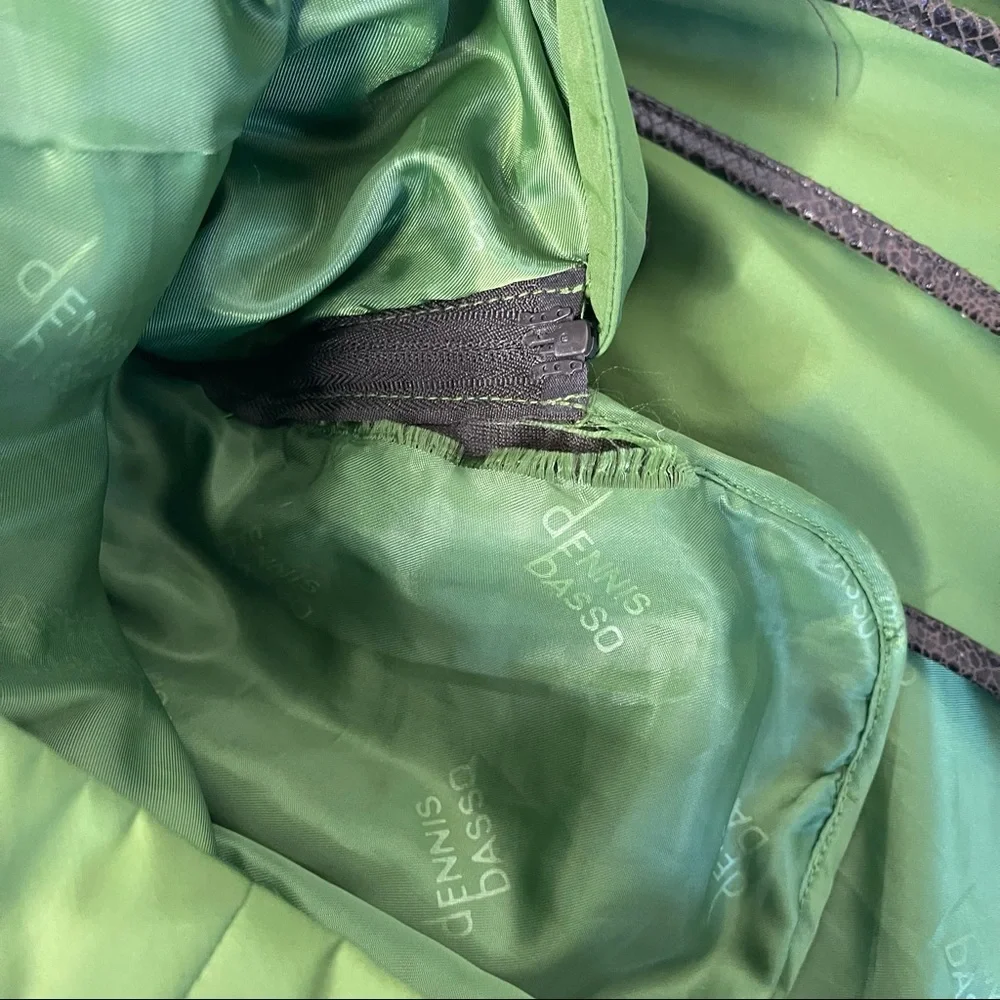 Dennis Basso green/BrownTrim Coat Jacket - Picture 8 of 11